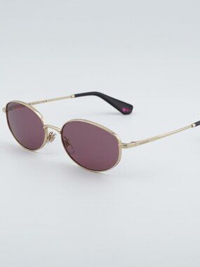 Burberry BE3169 11091A Sunglasses Gold Oval Frame, Violet Lenses
